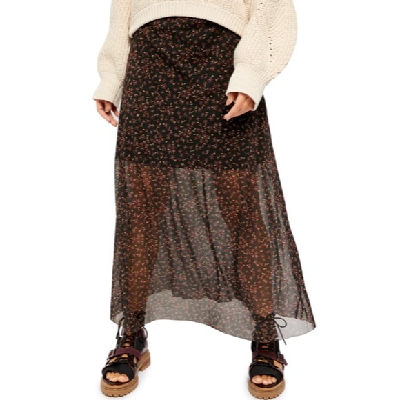 Free People Dresses & Skirts - NWT Free People Seven Wonders Sheer Floral Skirt